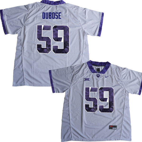 Men #59 Parker DuBose TCU Horned Frogs College Football Jerseys Sale-White - Click Image to Close